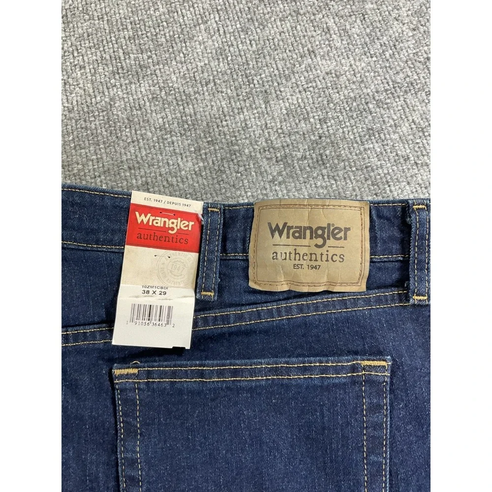 Wrangler Authentics Jeans 38x29 Men's Dark Wash Straight Leg Denim Pants New
